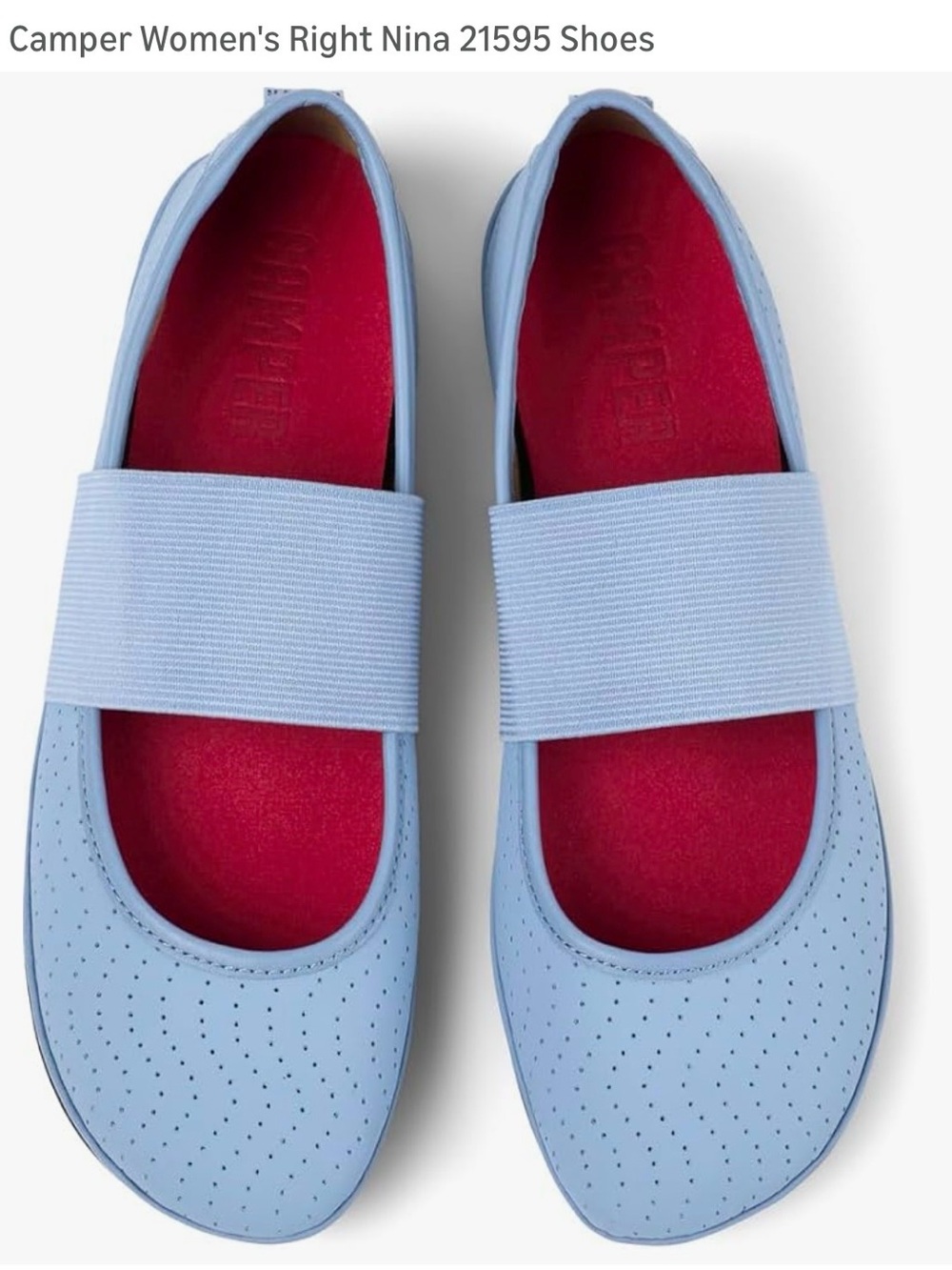 Camper Right Nina Light Blue Mary Jane Flats